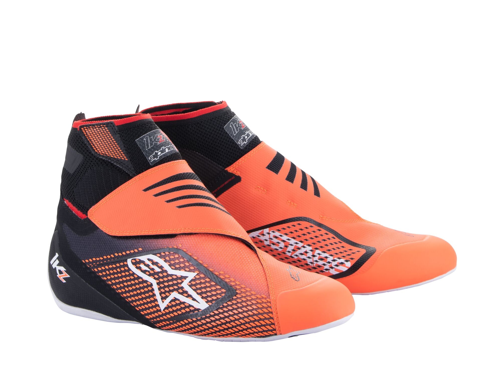 ALPINESTARS 2713023_156_12,5 Karting shoes TECH-1 KZ V2, black/orange fluo, Size 46 Photo-0 