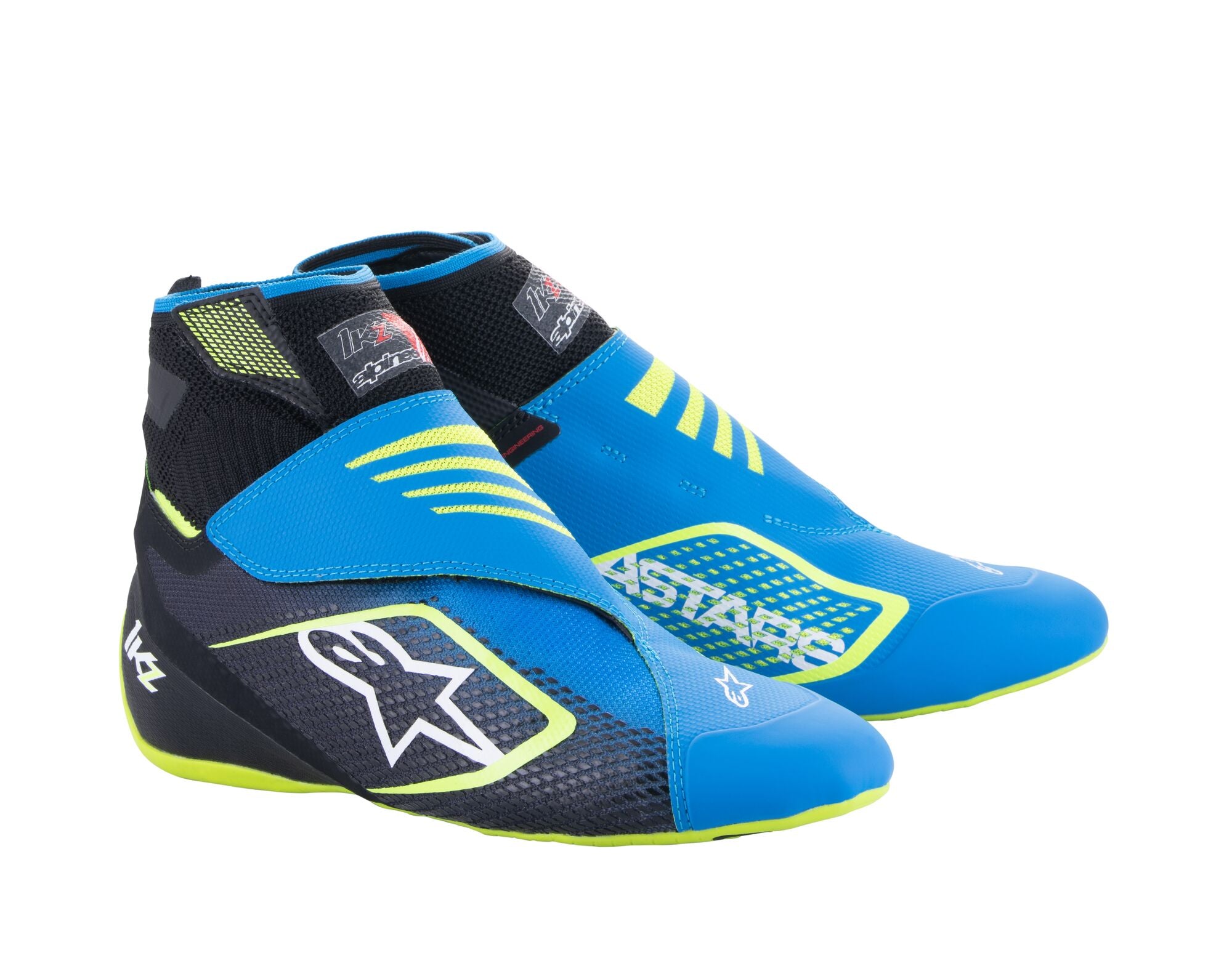 ALPINESTARS 2713023_1795_12,5 Karting shoes TECH-1 KZ V2, black/enamel blue/yellow fluo, Size 46 Photo-0 