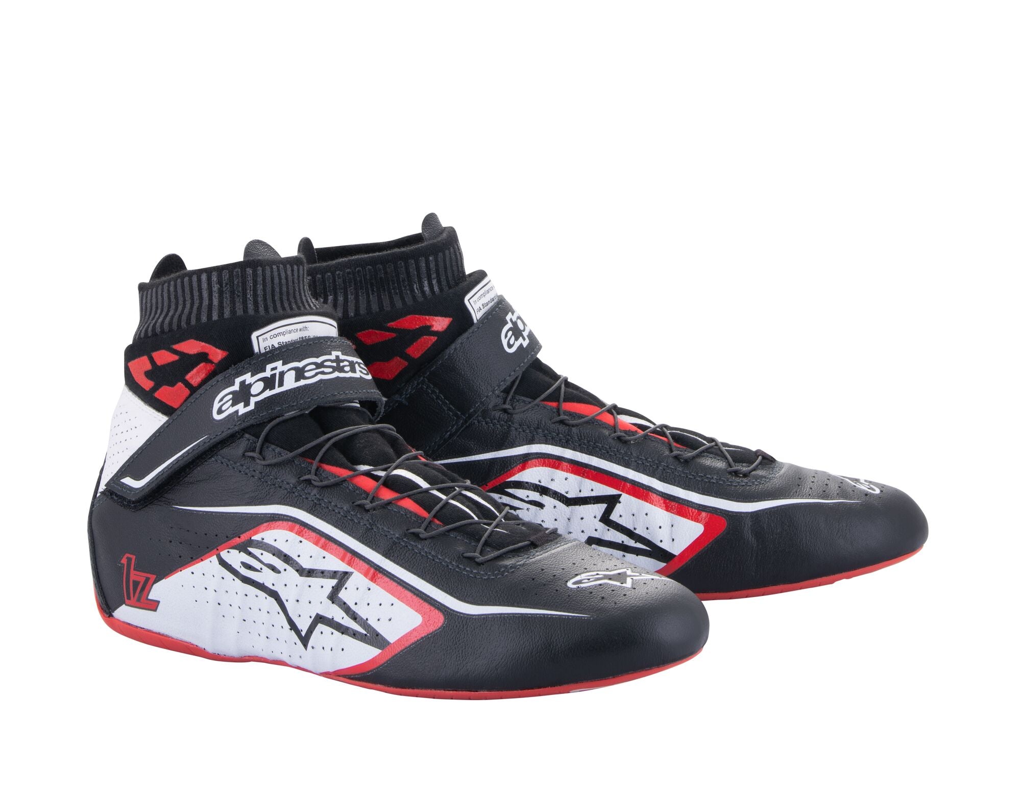 ALPINESTARS 2715020_132_12 TECH 1Z v2 Racing shoes, FIA 8856-2018, black/red/white, Size 45,5 Photo-0 