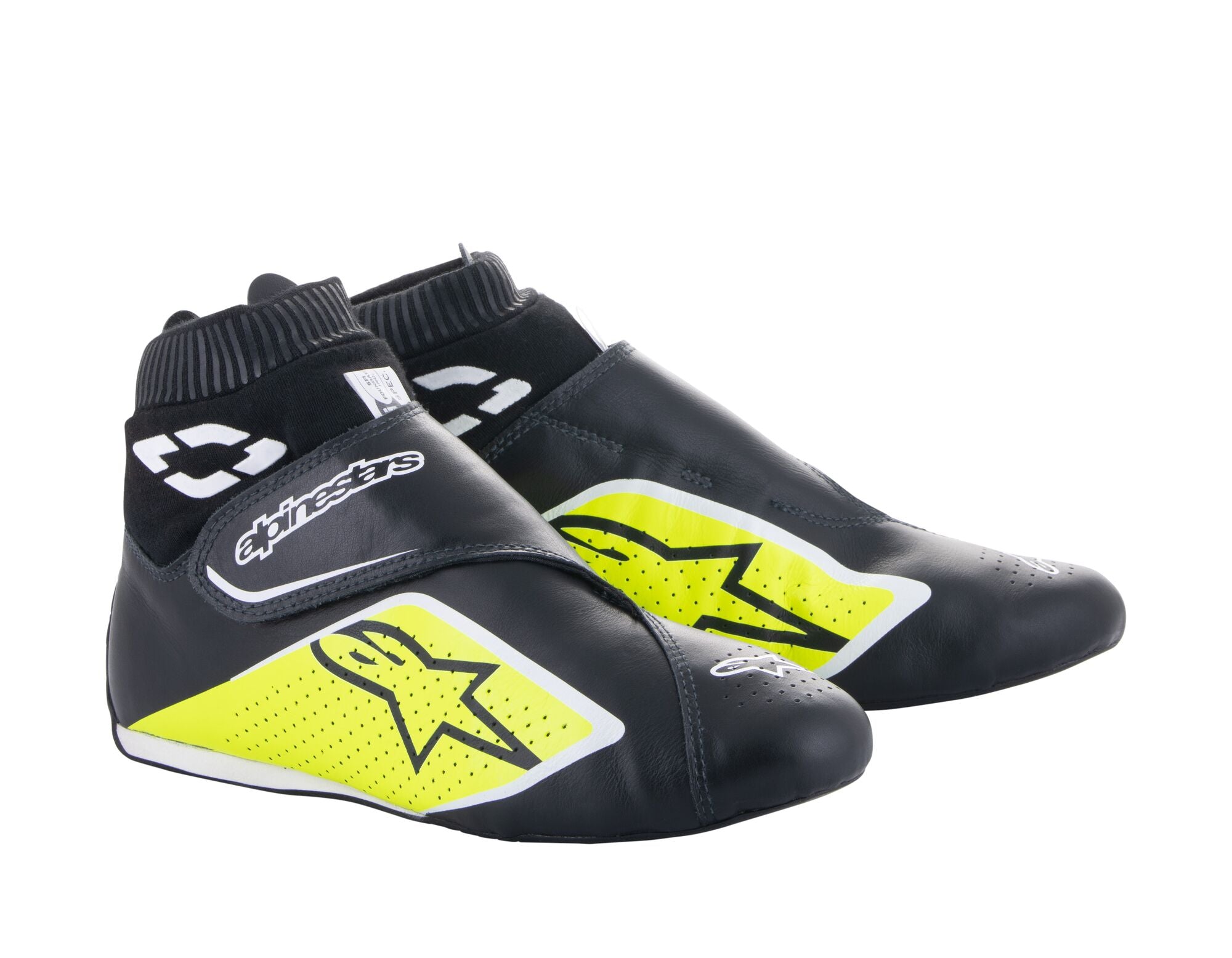 ALPINESTARS 2716022_158_9 SUPERMONO V2 Racing shoes, FIA 8856-2018, black/yellow fluo/white, Size 42 Photo-0 