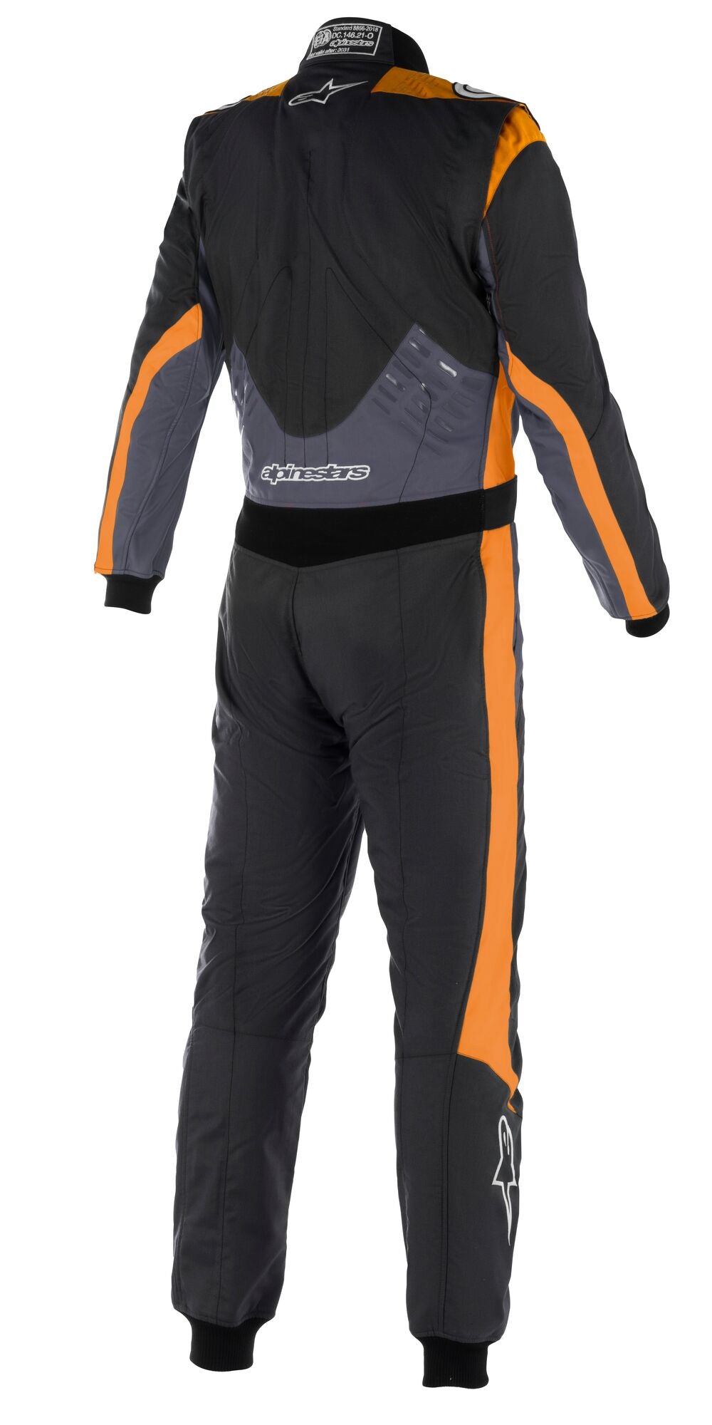 ALPINESTARS 3352022_1204_62 GP PRO COMP V2 Race suit, FIA 8856-2018, black/asphalt/orange fluo, Size 62 Photo-1 