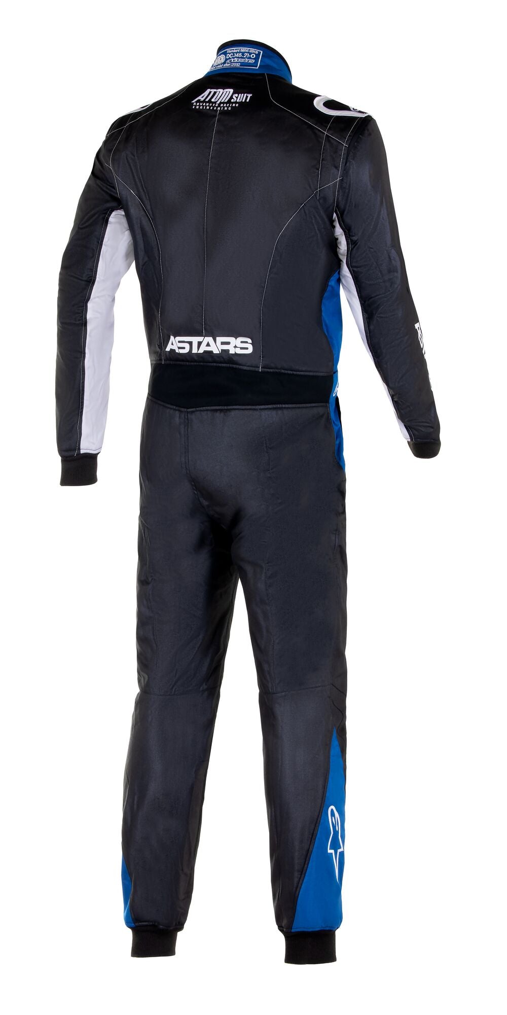 ALPINESTARS 3352523_1972_46 ATOM GRAPHIC 4 Racing suit, FIA 8856-2018, black/silver/blue, Size 46 Photo-1 