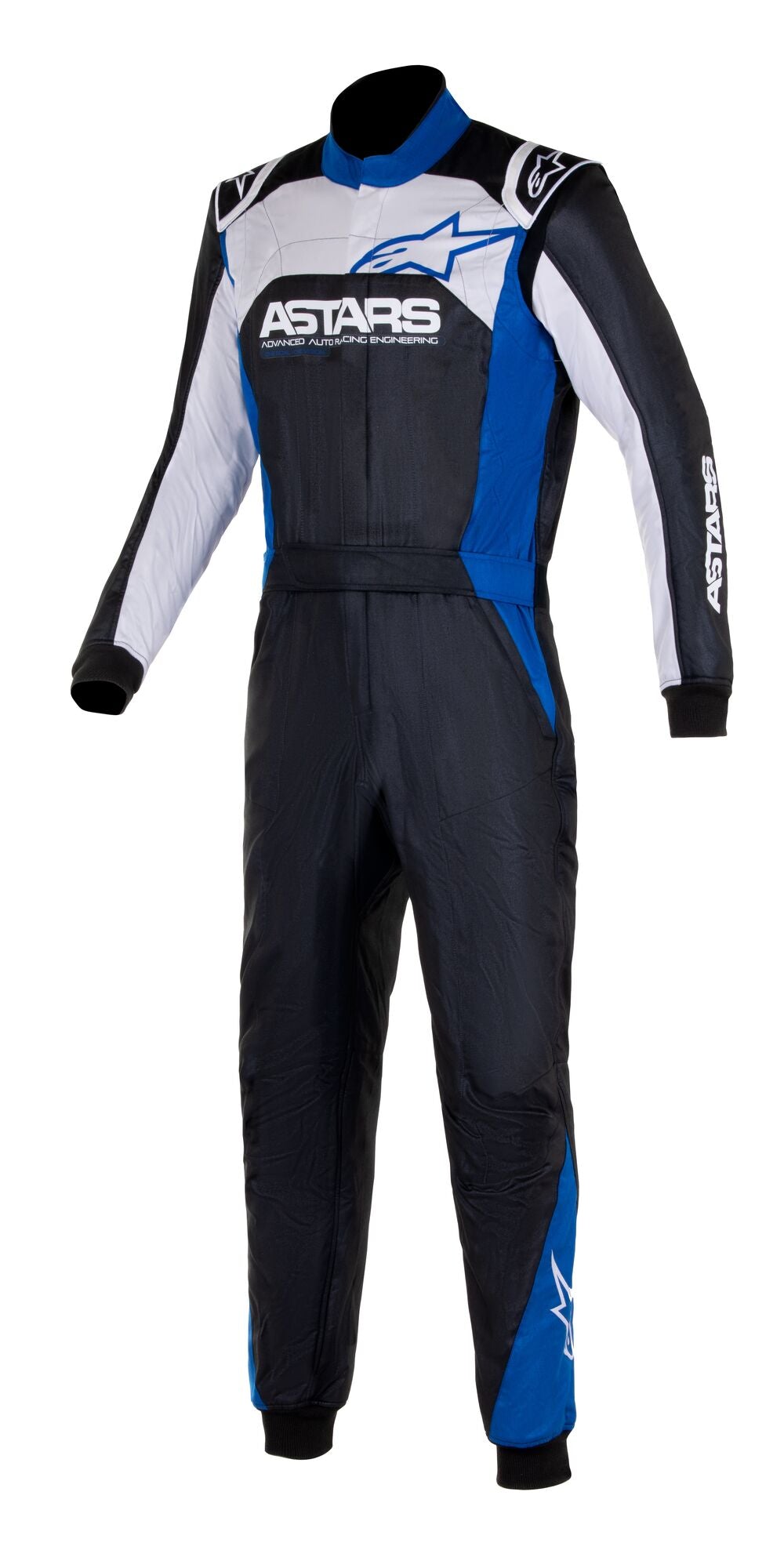 ALPINESTARS 3352523_1972_52 ATOM GRAPHIC 4 Racing suit, FIA 8856-2018, black/silver/blue, Size 52 Photo-0 