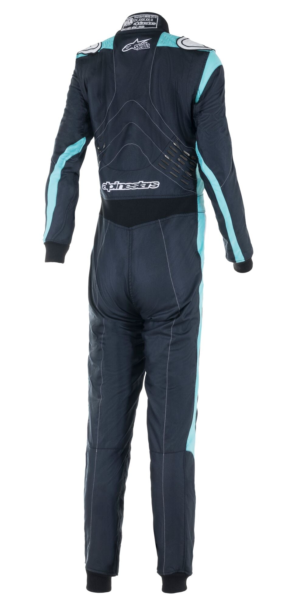 ALPINESTARS 3360022_1721_46 STELLA GP PRO COMP V2 Race suit, FIA 8856-2018, black/turquoise/white, Size 46 Photo-1 