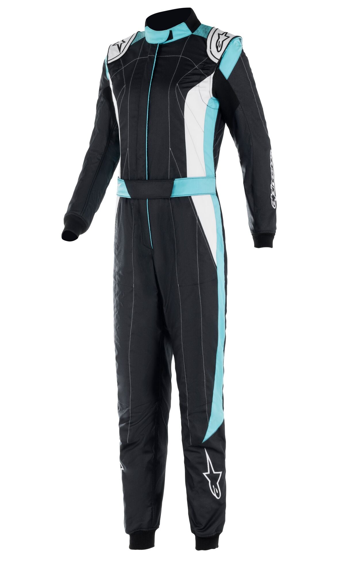 ALPINESTARS 3360022_1721_46 STELLA GP PRO COMP V2 Race suit, FIA 8856-2018, black/turquoise/white, Size 46 Photo-0 