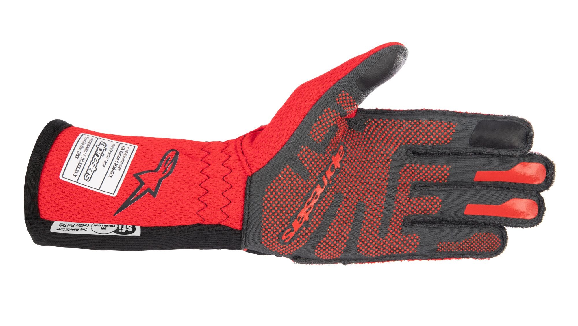 ALPINESTARS 3550123_13_XXL TECH 1-ZX v3 Racing gloves, FIA 8856-2018, black/red, Size 2XL Photo-1 