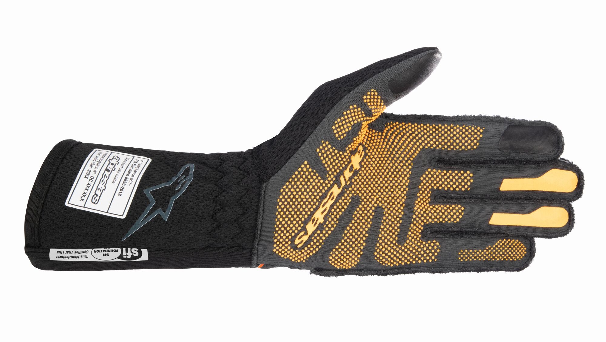 ALPINESTARS 3550123_156_XXL TECH 1-ZX v3 Racing gloves, FIA 8856-2018, black/orange fluo, Size 2XL Photo-1 