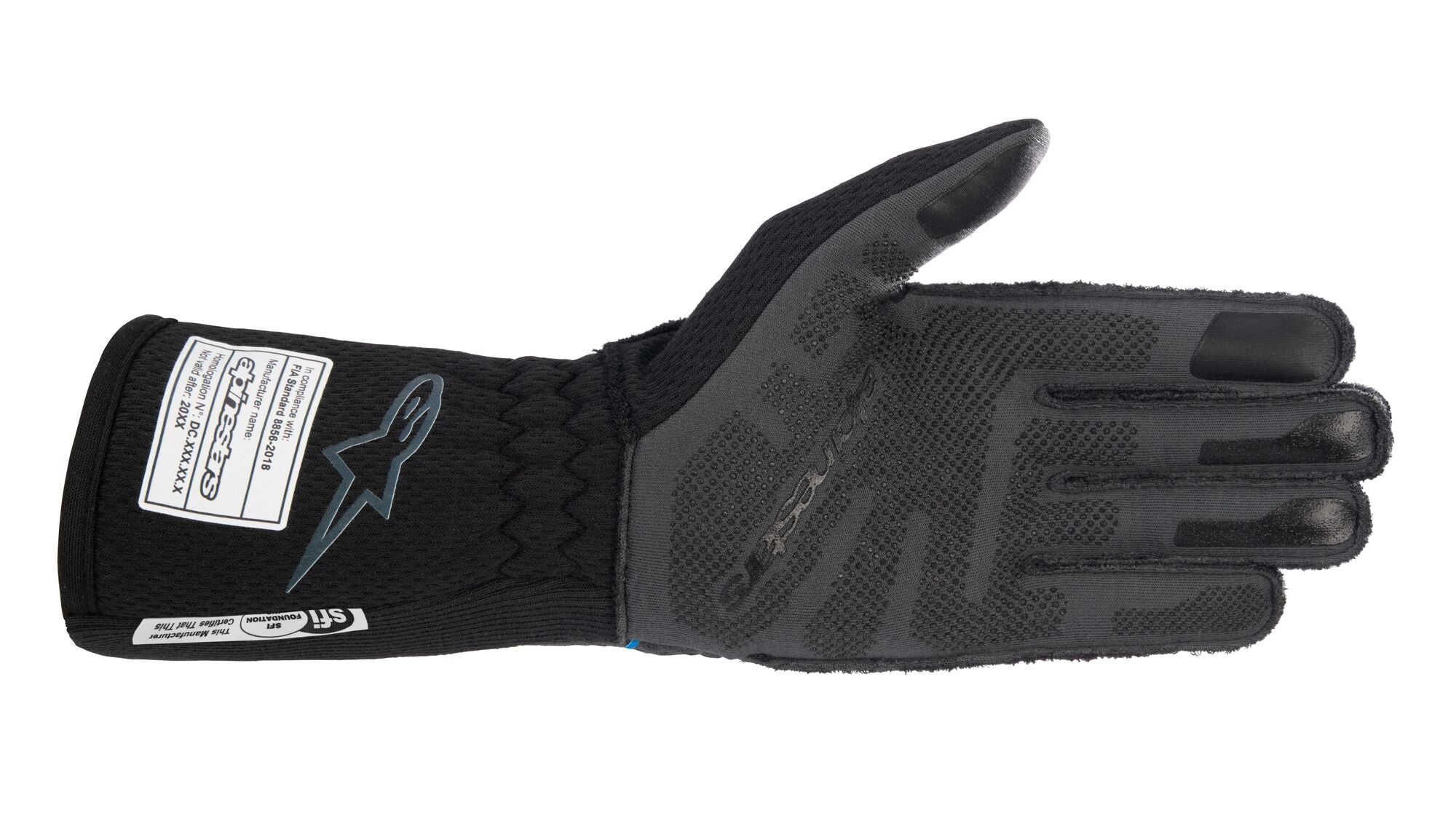 ALPINESTARS 3550123_17_M TECH 1-ZX v3 Racing gloves, FIA 8856-2018, black/blue, Size M Photo-1 