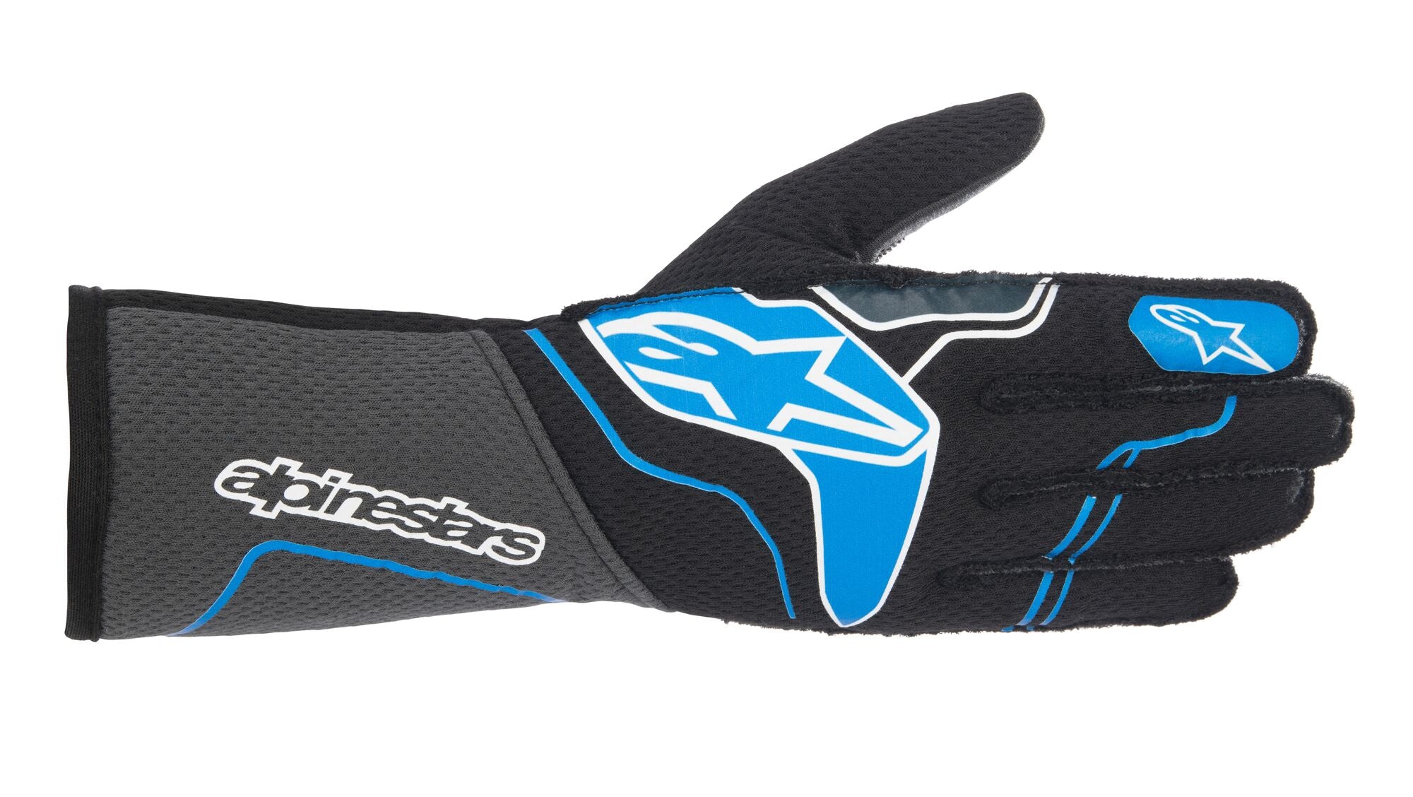 ALPINESTARS 3550123_17_L TECH 1-ZX v3 Racing gloves, FIA 8856-2018, black/blue, Size L Photo-0 