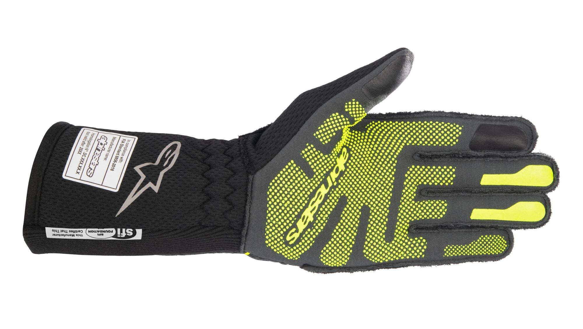 ALPINESTARS 3550123_9151_XXL TECH 1-ZX v3 Racing gloves, FIA 8856-2018, tar gray/black/yellow fluo, Size 2XL Photo-1 