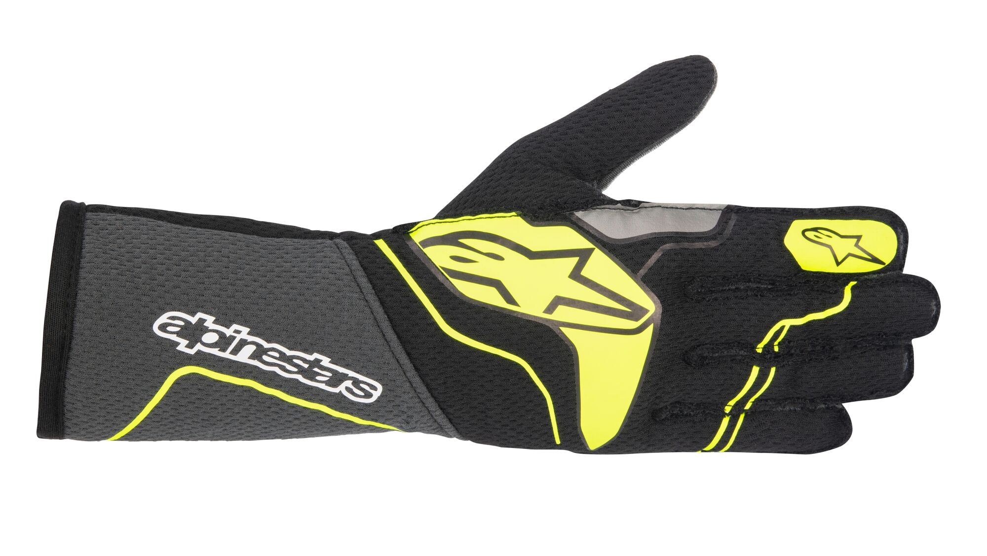 ALPINESTARS 3550123_9151_M TECH 1-ZX v3 Racing gloves, FIA 8856-2018, tar gray/black/yellow fluo, Size M Photo-0 