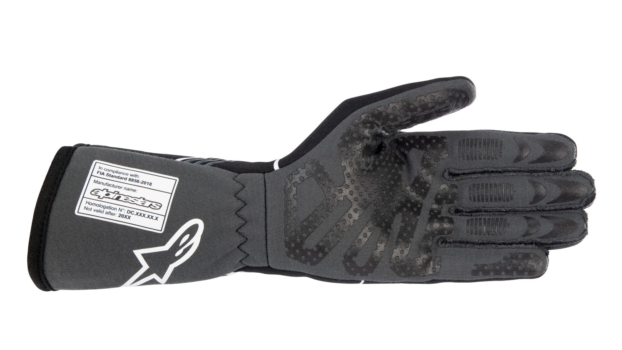 ALPINESTARS 3551023_1169_S TECH 1-RACE v3 Racing gloves, FIA 8856-2018, black/tar gray, Size S Photo-1 