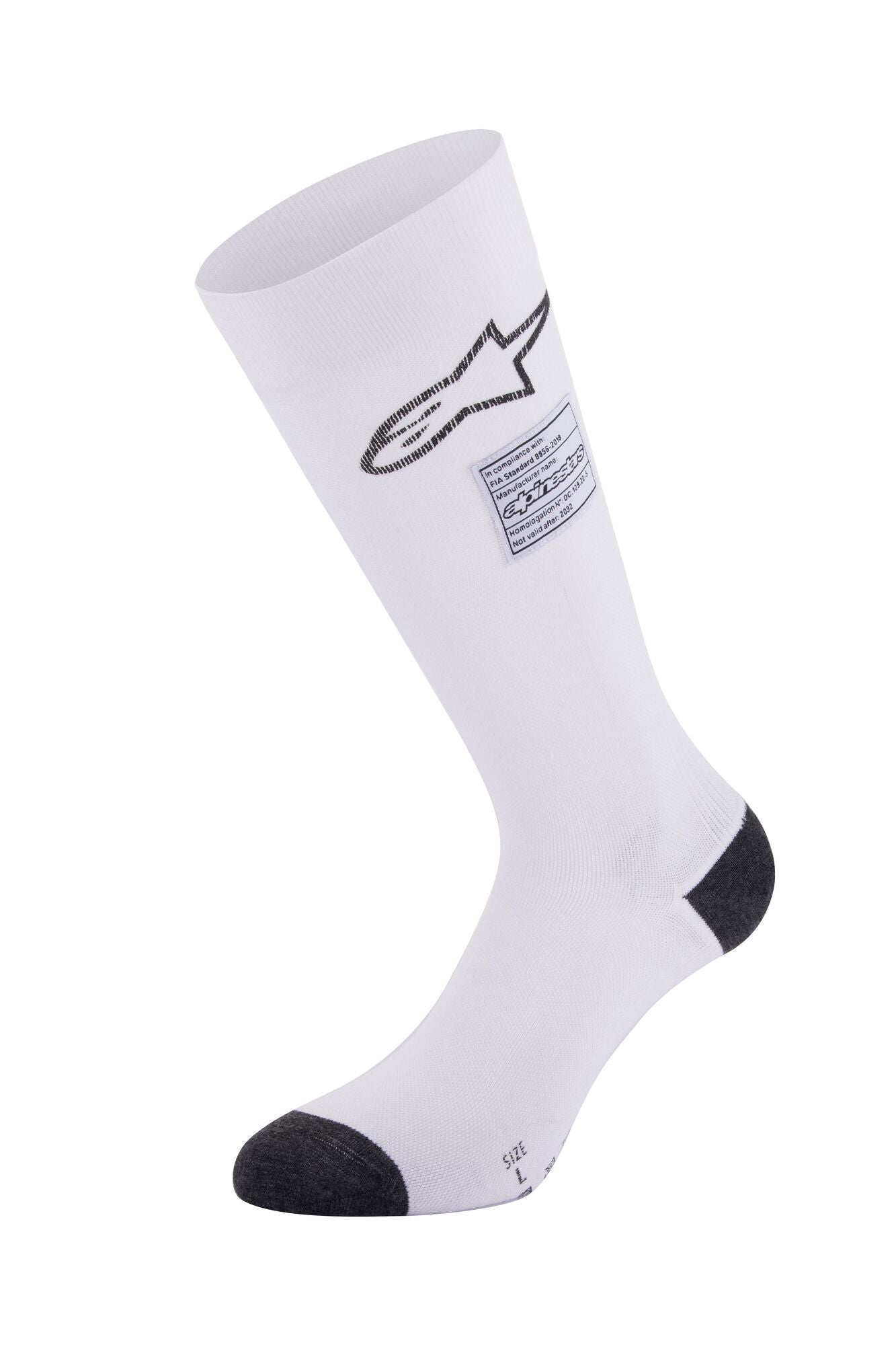 ALPINESTARS 4704323_20_L ZX V4 Racing socks, FIA 8856-2018, white, size L (42-43) Photo-0 