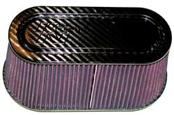 K&N RP-5115 UNIVERSAL Air Filter - CARBON Fiber Top and Base3-7/8"FLG OD, 12" X 6"B, 9-15/16" X 3-15/16"T, 6"H Photo-0 