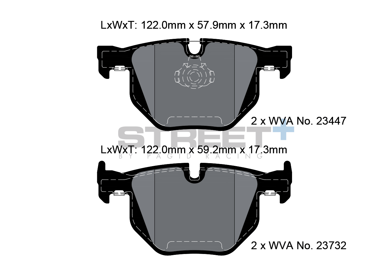 PAGID T8031SP2001 Rear brake pads STREET+ for BMW X5 (E70, F15, F85) / X6 (E71, E72, F16, F86) Photo-0 