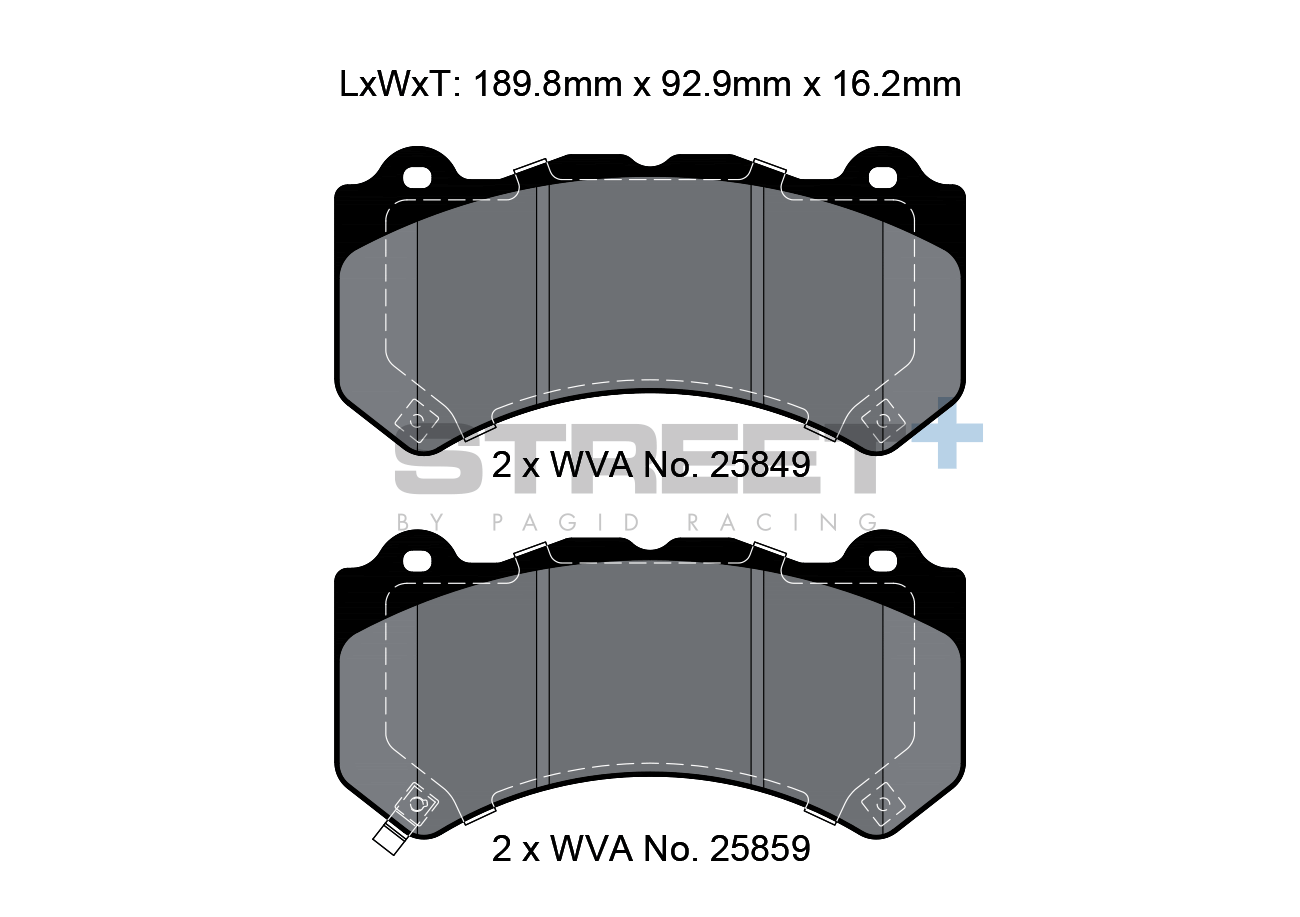 PAGID T8127SP2001 Front brake pads STREET+ for NISSAN GT-R (R35) / CHEVROLET Camaro Photo-0 