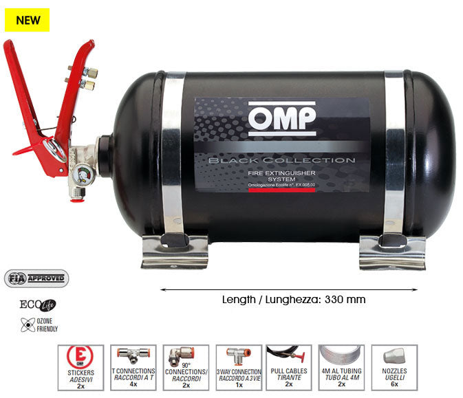 OMP CM0-SST1-A01 (CMSST1) Extinguisher system (FIA) CMSST1, mechanic, steel, 4,25l, diam.160mm, AFFF Photo-0 