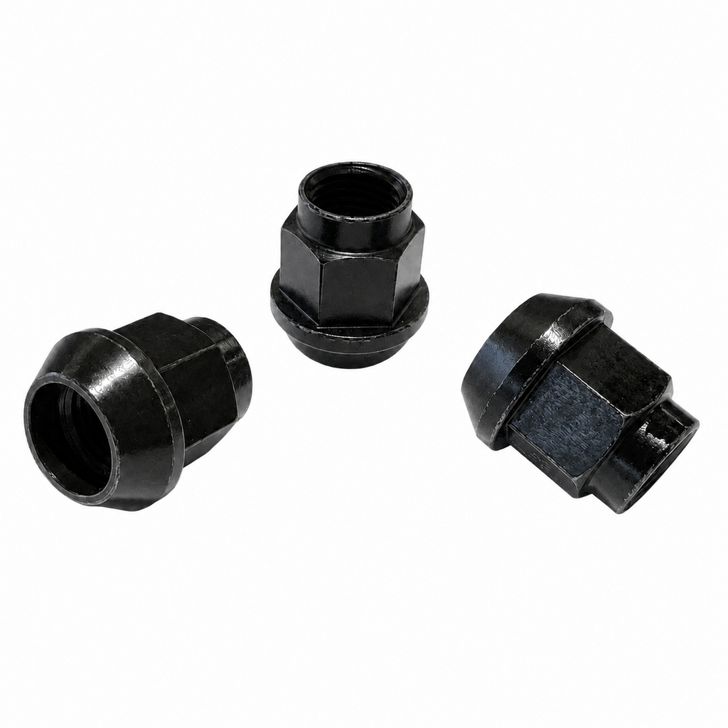 A.I.TECH AIT-DADO-12BLK Wheel nut Antioxide Black 12x1,25, ex 19mm, o.d. 28mm conical seat, total lenght 28,5mm, steel coppered Photo-0 