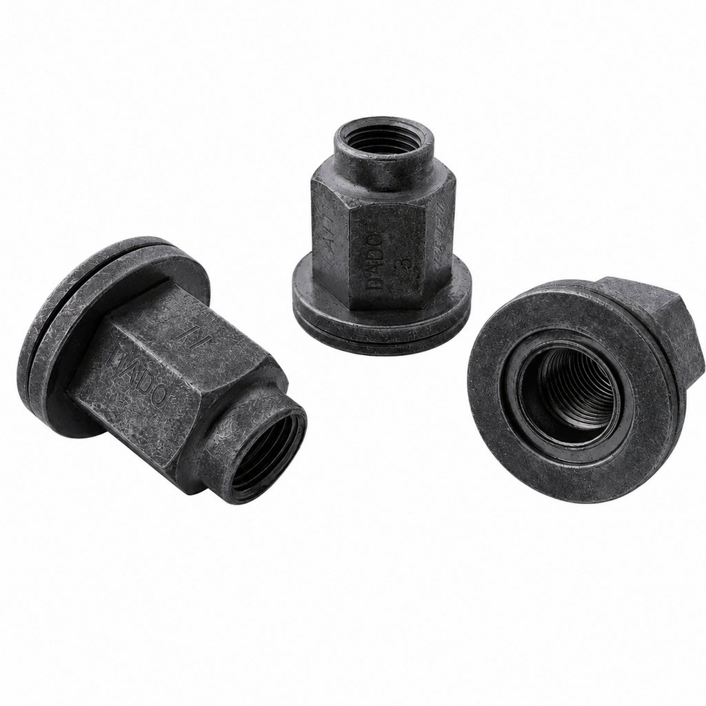 A.I.TECH AIT-DADO-3BLK Wheel nut Antioxide Black 12x1,25 flat side, ex 19mm, o.d. 28mm, total lenght 29mm for PEUGEOT / CITROEN Photo-0 