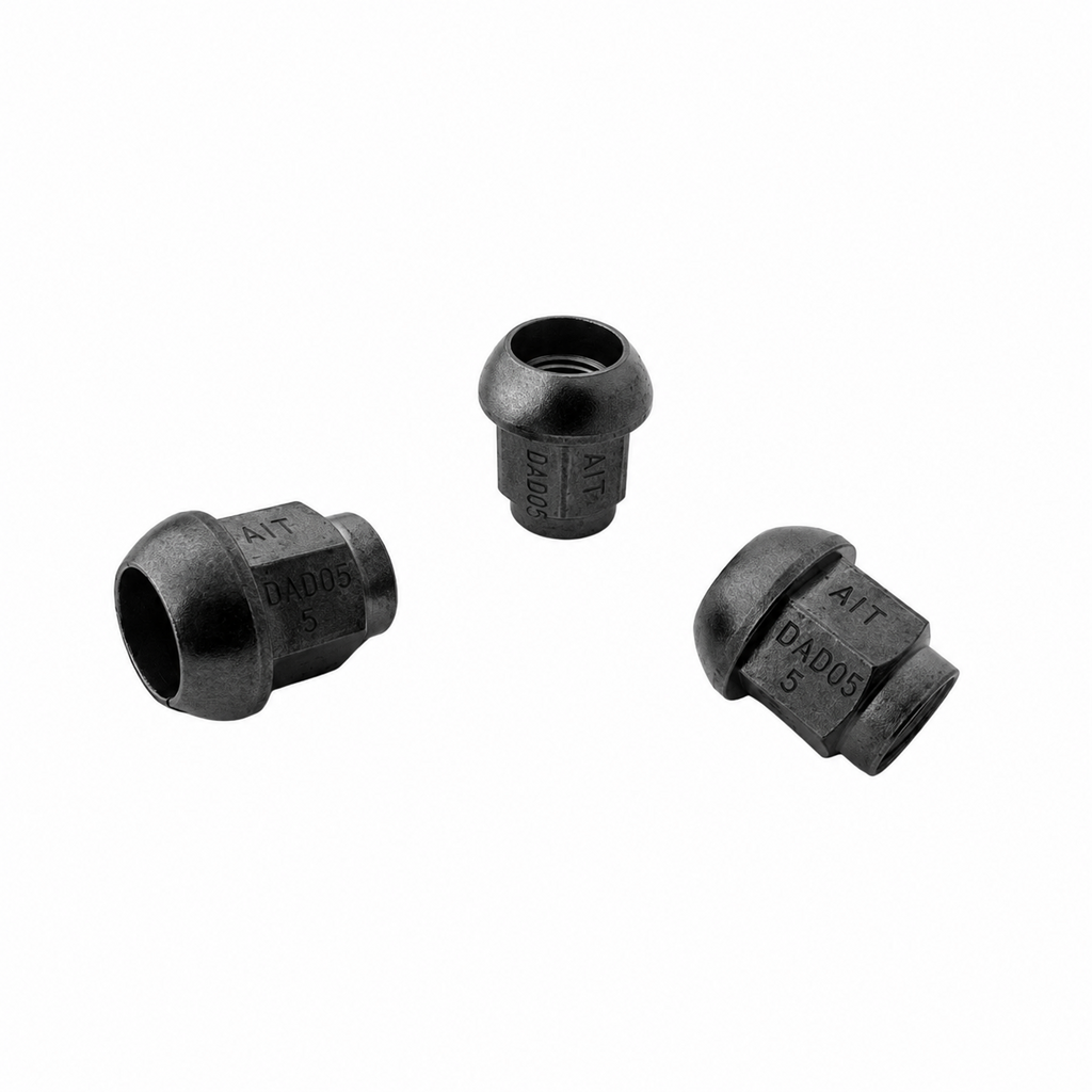 A.I.TECH AIT-DADO-5BLK Wheel nut Antioxide Black 14x1,5 ex 19mm, o.d. 25mm spherical seat, total lenght 28mm, steel coppered for AUDI / VW Photo-0 