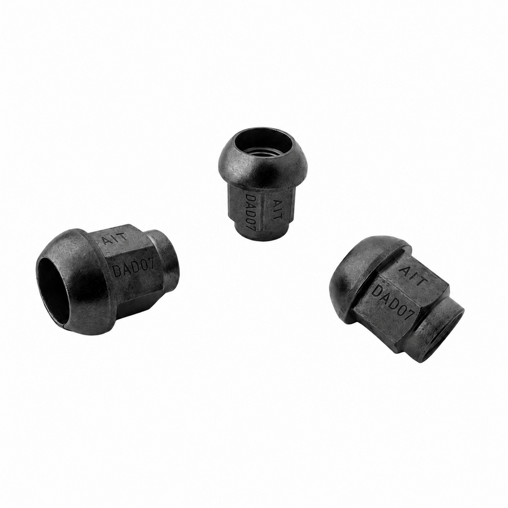 A.I.TECH AIT-DADO-7BLK Wheel nut Antioxide Black 12x1,25 Exag. 17mm, o.d. 25mm, spherical seat, total lenght 28mm, steel coppered Photo-0 
