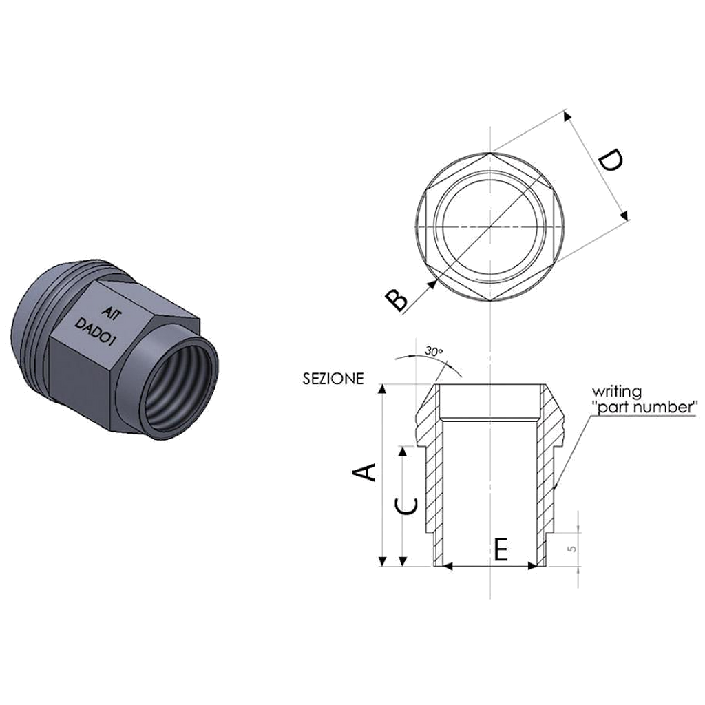 A.I.TECH AIT-DAAL6 Ergal Alloy Competition Nut 14X1,5 Black Photo-1 