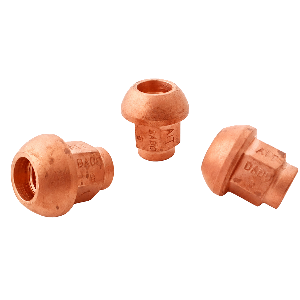 A.I.TECH AIT-DADO-8 Steel coppered nut 12x1,25, ex 17mm, o.d. 25mm, spherical SEAT, total lenght 27mm Photo-0 