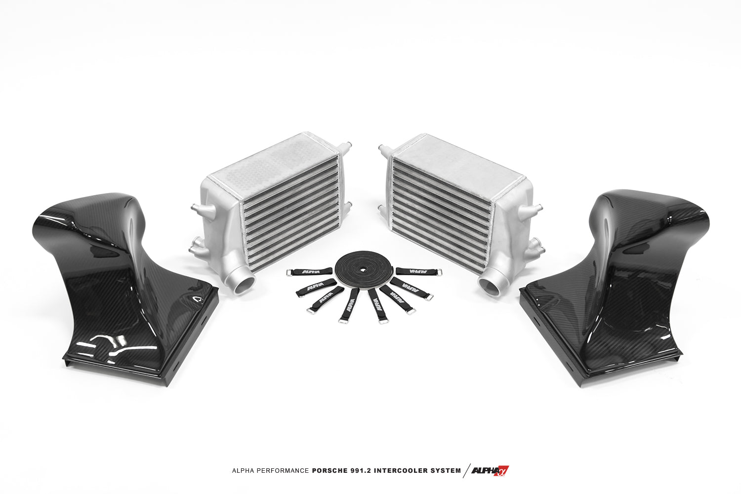 AMS ALP.26.09.0001-1 Intercooler Kit with Carbon Fiber Shrouds PORSCHE 991.2 Photo-0 