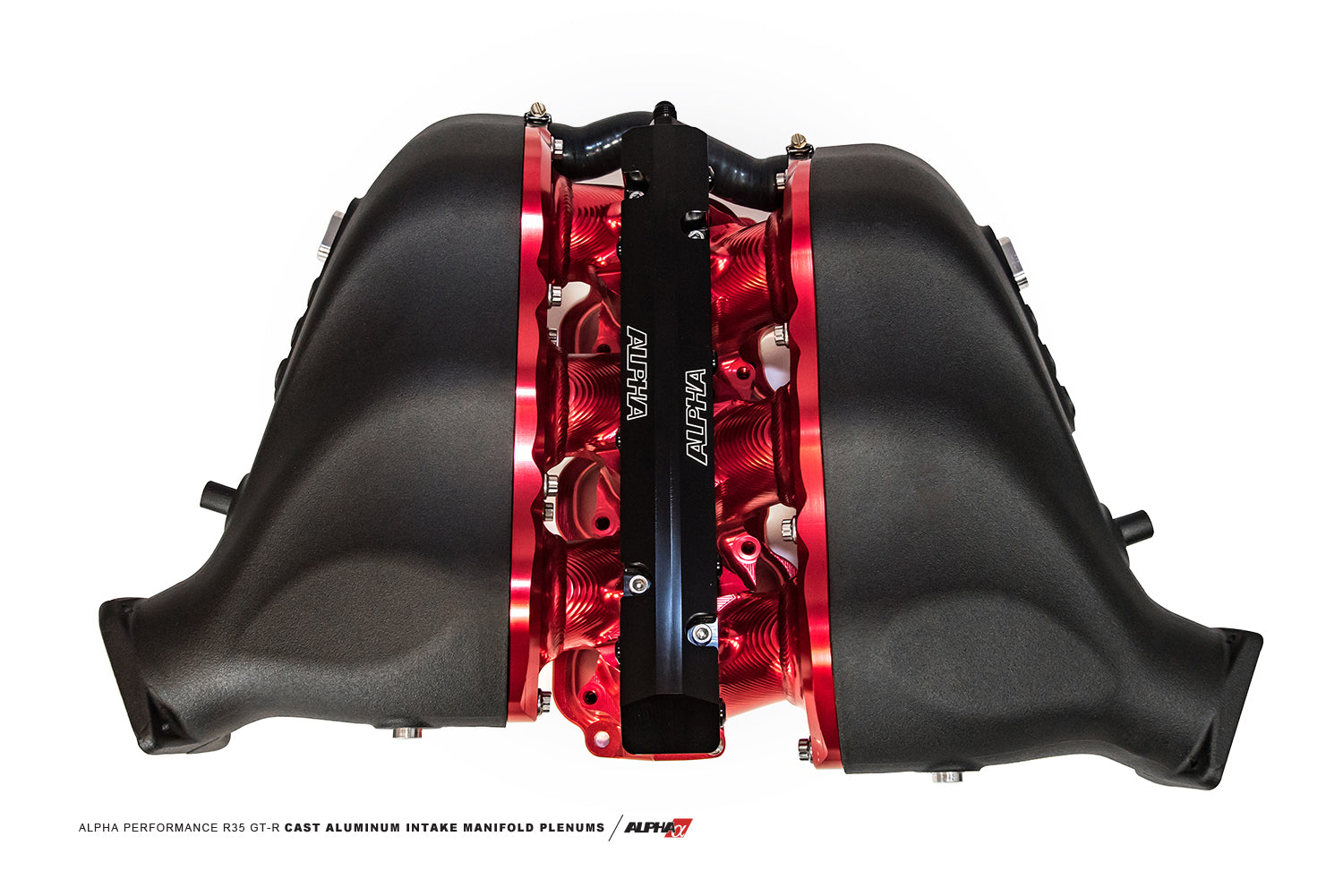 AMS ALP.07.08.0101-6 Cast Plenum / Billet Intake manifold with triple fuel rail NISSAN R35 GT-R (clear anodized) Photo-0 