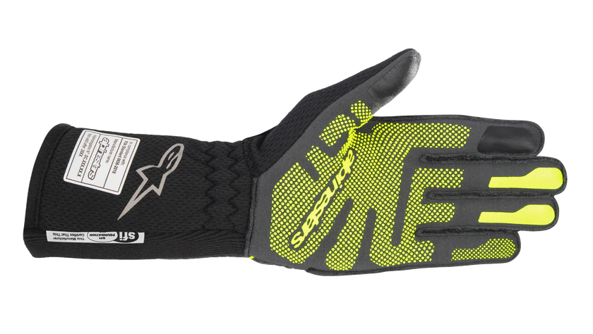 ALPINESTARS 3550123_9151_3XL Auto racing gloves Tech-1 ZX V3 Tar / Gray / Black / Yellow fluo, Size 3XL Photo-1 