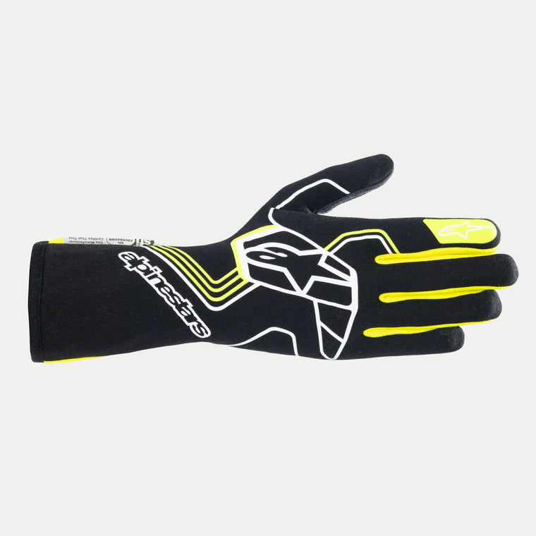 ALPINESTARS 3552024_155_S Gloves Tech-1 race v4 FIA/SFI - Black / Yellow fluo, Size S Photo-0 