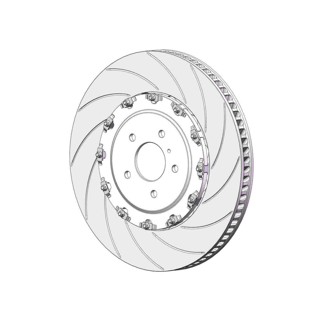 AP RACING CP8080Y11CG12 Front Left Replacment Brake Disc (390x34, Groove) & Bobbin Kit for NISSAN GT-R R35 2011- Photo-0 