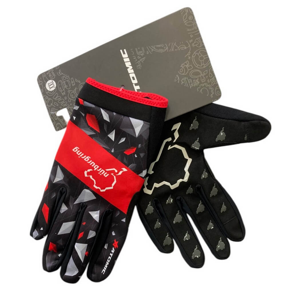 ATOMIC AT-NBRKTGLOVESSH-M Karting Gloves Short Version NÜRBURGRING EDITION, Size M (Officially Licensed Nürburgring Product) Photo-0 