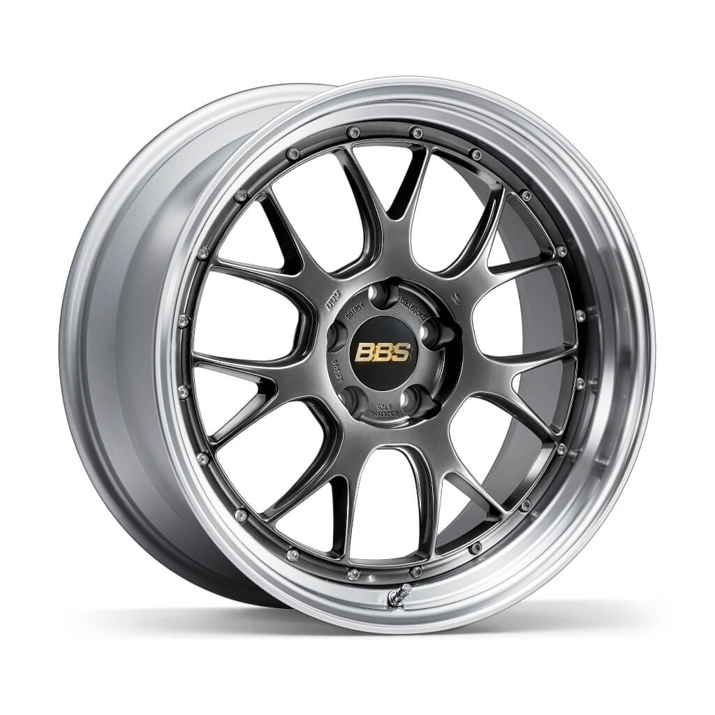 BBS LM300DB-SLD Forged Aluminum 2-Piece Wheel LM-R LM300 19x8.5 ET38 5x114.3 PFS, Diamond Black Disk and Silver Diamond-cut Rim (DB-SLD) Photo-0 