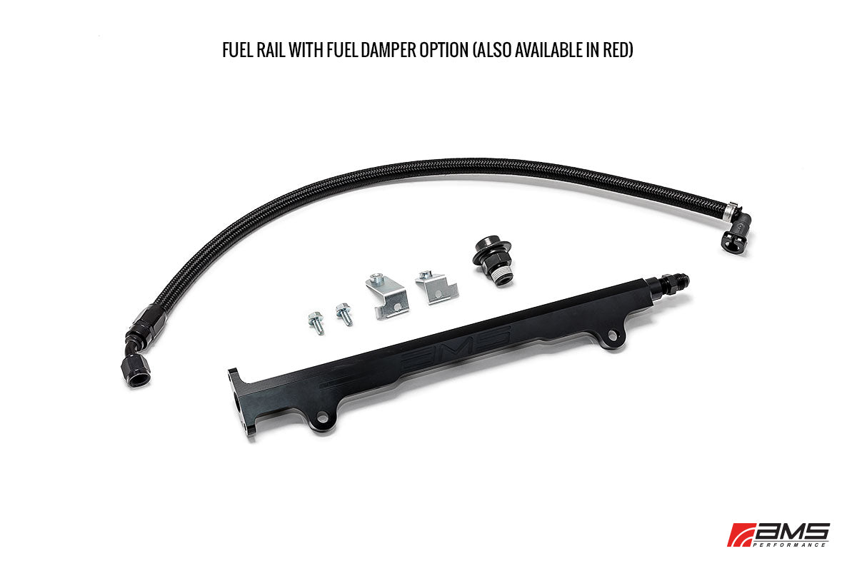 AMS AMS.04.07.0006-2 Aluminum Fuel Rail in Black with Pulsation Dampener MITSUBISHI LANCER EVO X Photo-0 