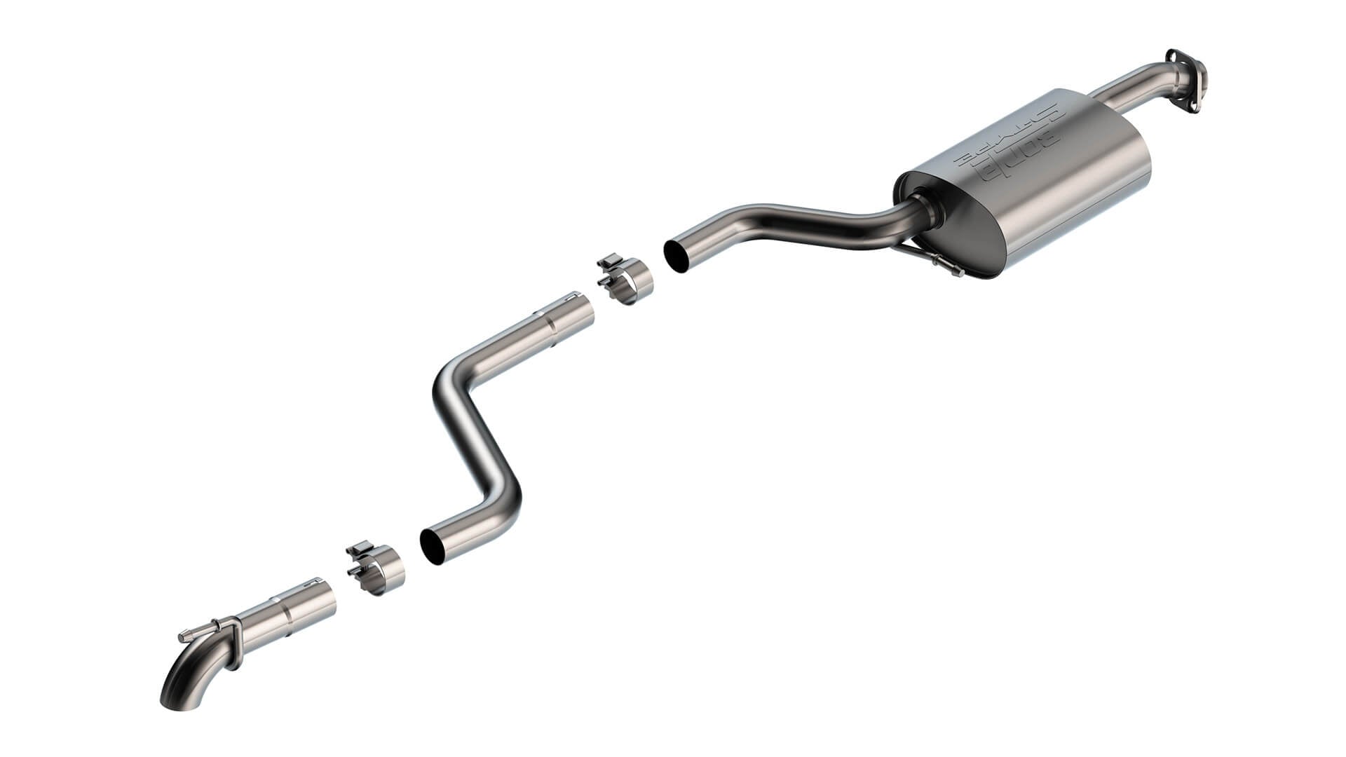 BORLA 140924 Exhaust System Cat-Back S-Type Brushed T-304 Stainless Turn Down for SUZUKI Jimny 2018-2023 Photo-0 