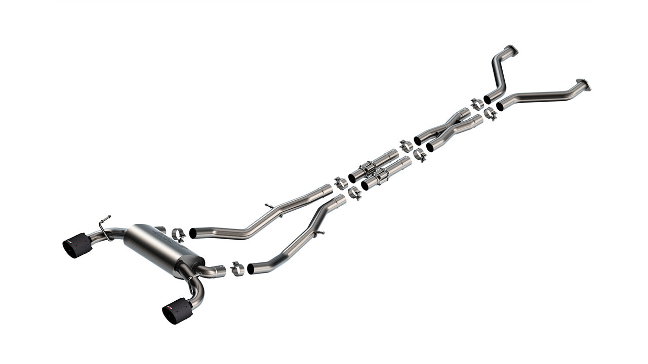 BORLA 140929CFBA Exhaust system Cat-Back S-Type 2.50" S RD RL AC PH SR TIP: 4.50" RD X 7.75" Carbon fiber black anodized for NISSAN Z 2024 Photo-0 