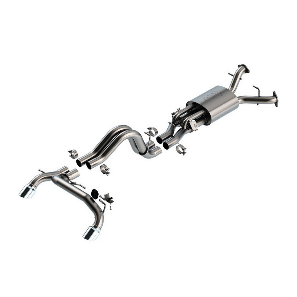 BORLA 140934 Exhaust System Cat-Back 2.75\", ATAK (4\" Bright Chrome Tips) for FORD Bronco Raptor 2022- Photo-0 