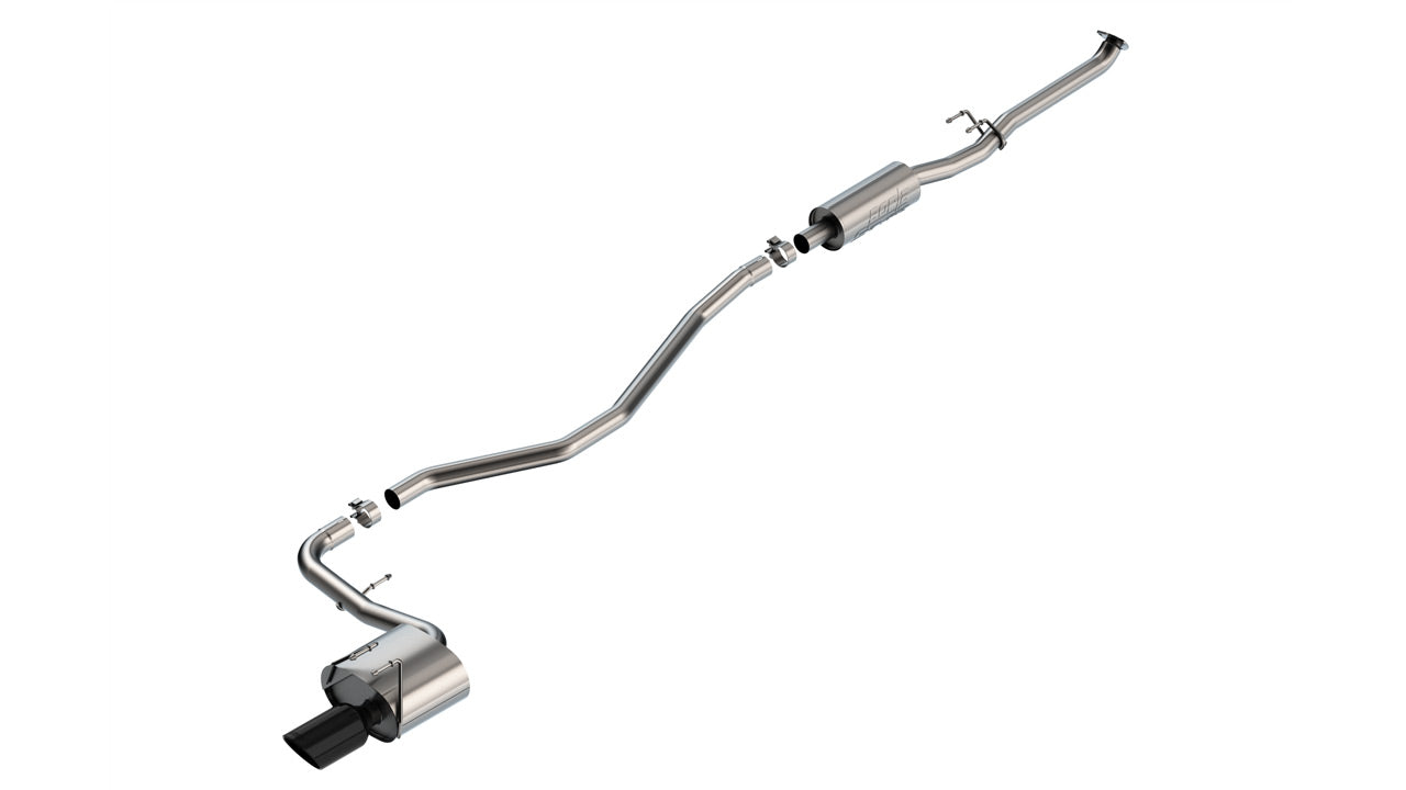 BORLA 140941BC Exhaust system Cat-Back S-Type 2.25" S RD RL AC R TIP 4.50" RD X 10.00" Black chrome for HONDA Civic Sport 2024 Photo-0 