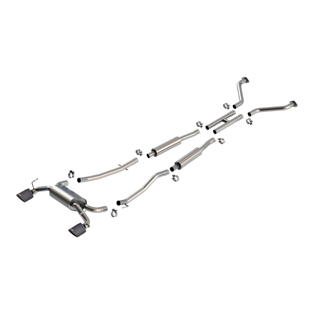 BORLA 140958CFBA Cat-Back Exhaust 2.25", S-Type II (4.5" Carbon Fiber Black Anodized Tips) for NISSAN 350Z 3.5L 2003-2008 Photo-0 