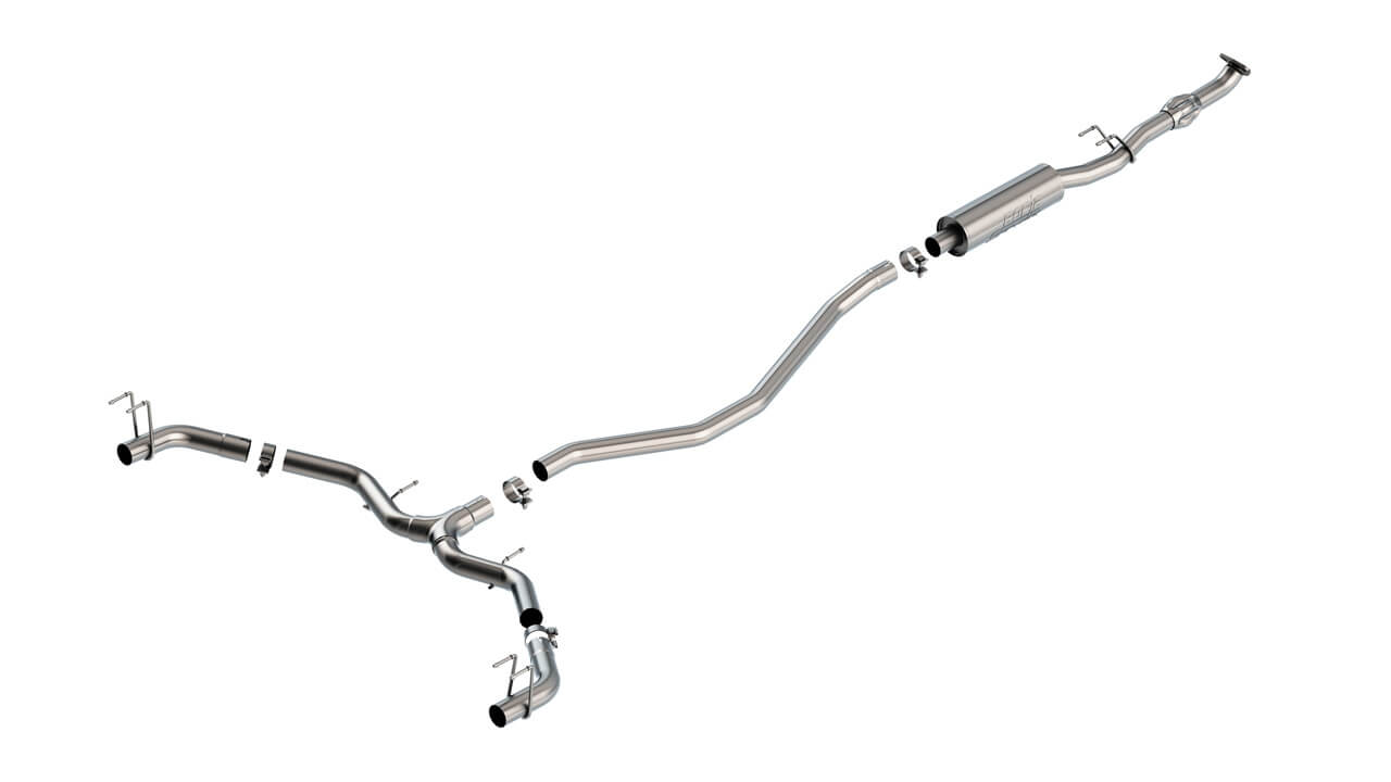 BORLA 140966 Exhaust system Cat-Back 2.5" S-TYPE, Reuse O.E. Tips / Valance for HONDA Civic Sport Touring 1.5L 4 Cyl Turbo AT/MT FWD 4 DR Hatchback 2022-2024 Photo-0 