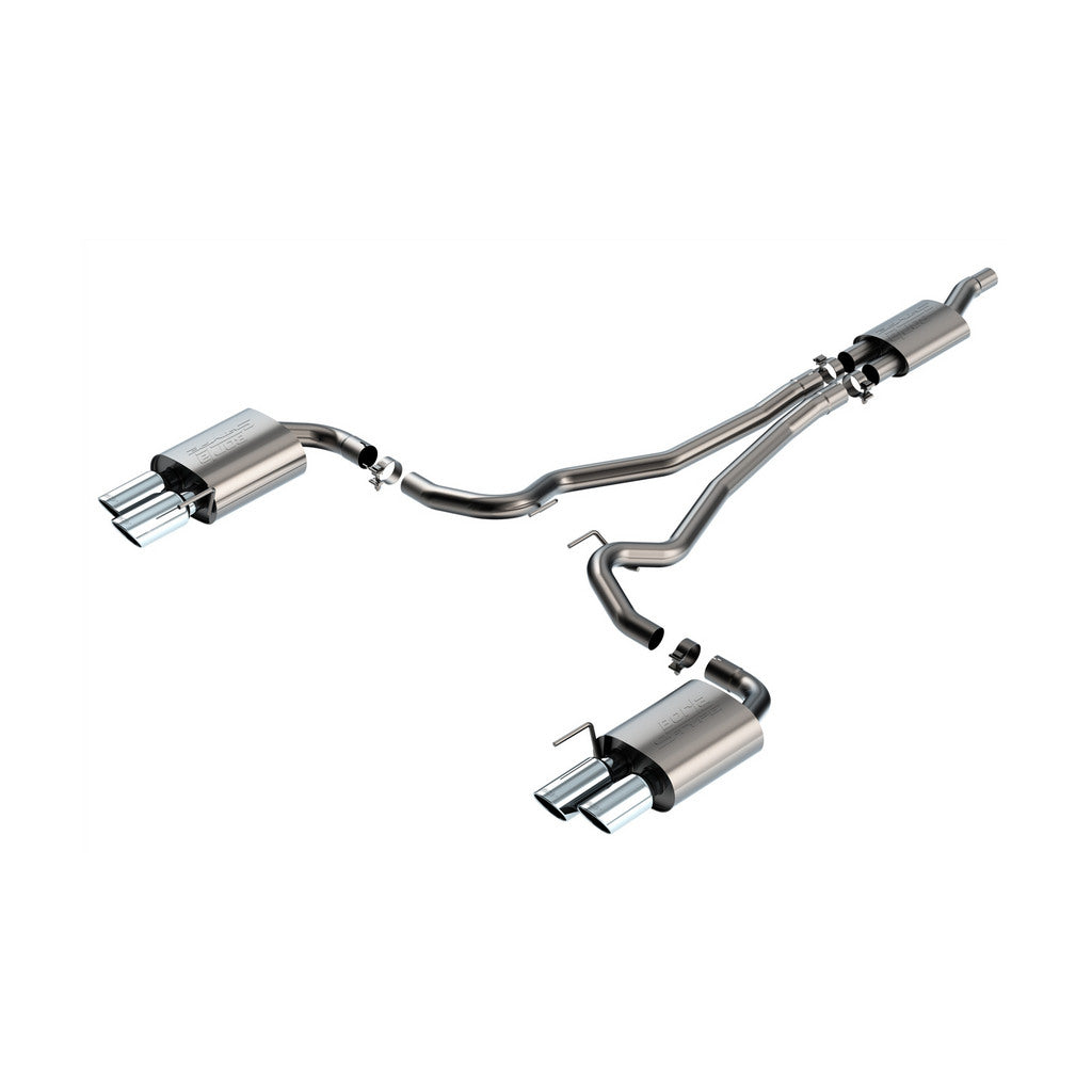 BORLA 140981 Cat-Back Exhaust System 2.50" S-Type (4" Bright Chrome Tips) for FORD Mustang 2.3L EcoBoost 2024 Photo-0 