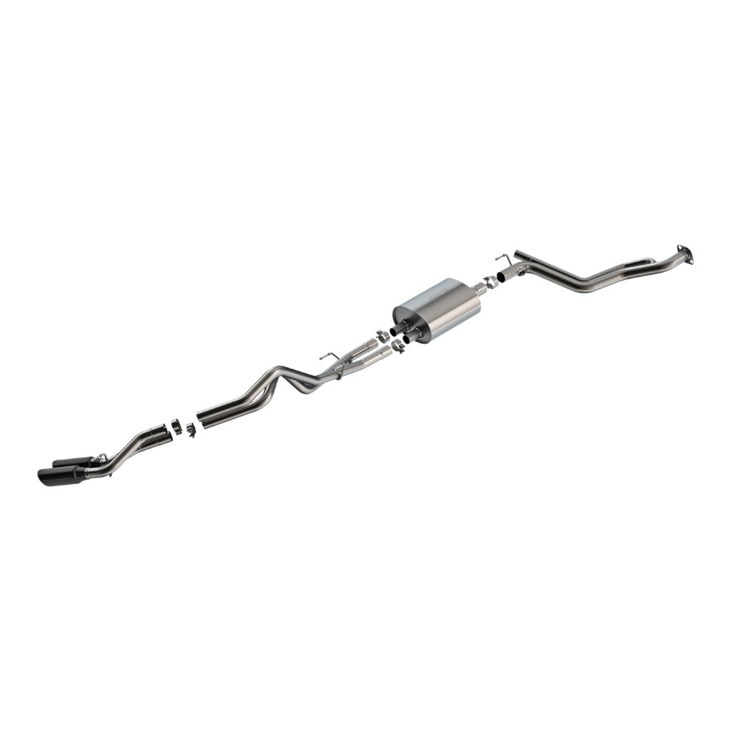 BORLA 141006BC Cat-Back Exhaust 2.75", 2.25", S-Type (4" Black Chrome Tips) for TOYOTA Tacoma 2.4L 2024- Photo-0 