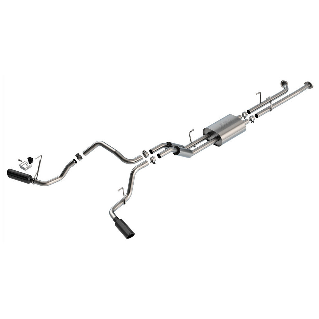 BORLA 141021BC Exhaust System Cat-Back 2.25", S-Type (4" Black Chrome Tips) for TOYOTA Tundra 5.7L V8 2007-2008 Photo-0 