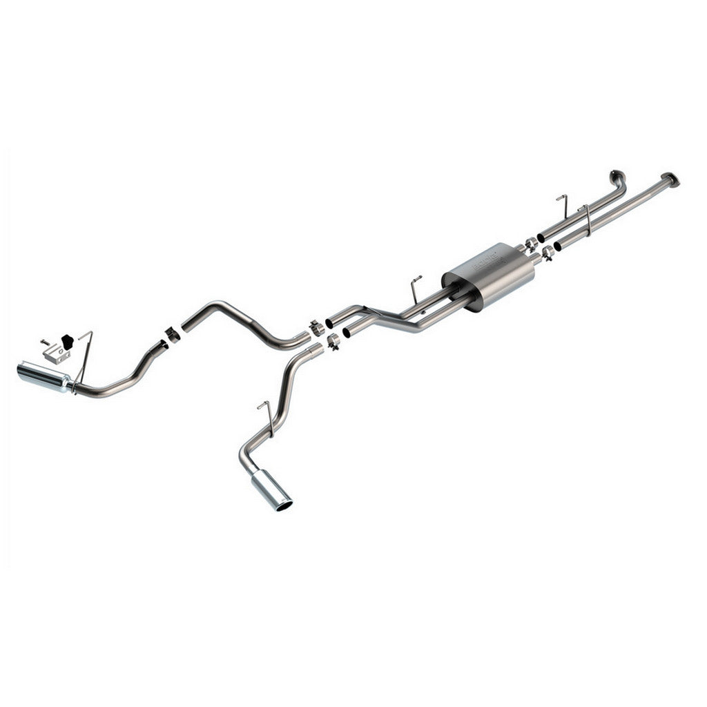 BORLA 141022 Exhaust System Cat-Back 2.25", ATAK (4" Bright Chrome Tips) for TOYOTA Tundra 5.7L V8 2007-2008 Photo-0 