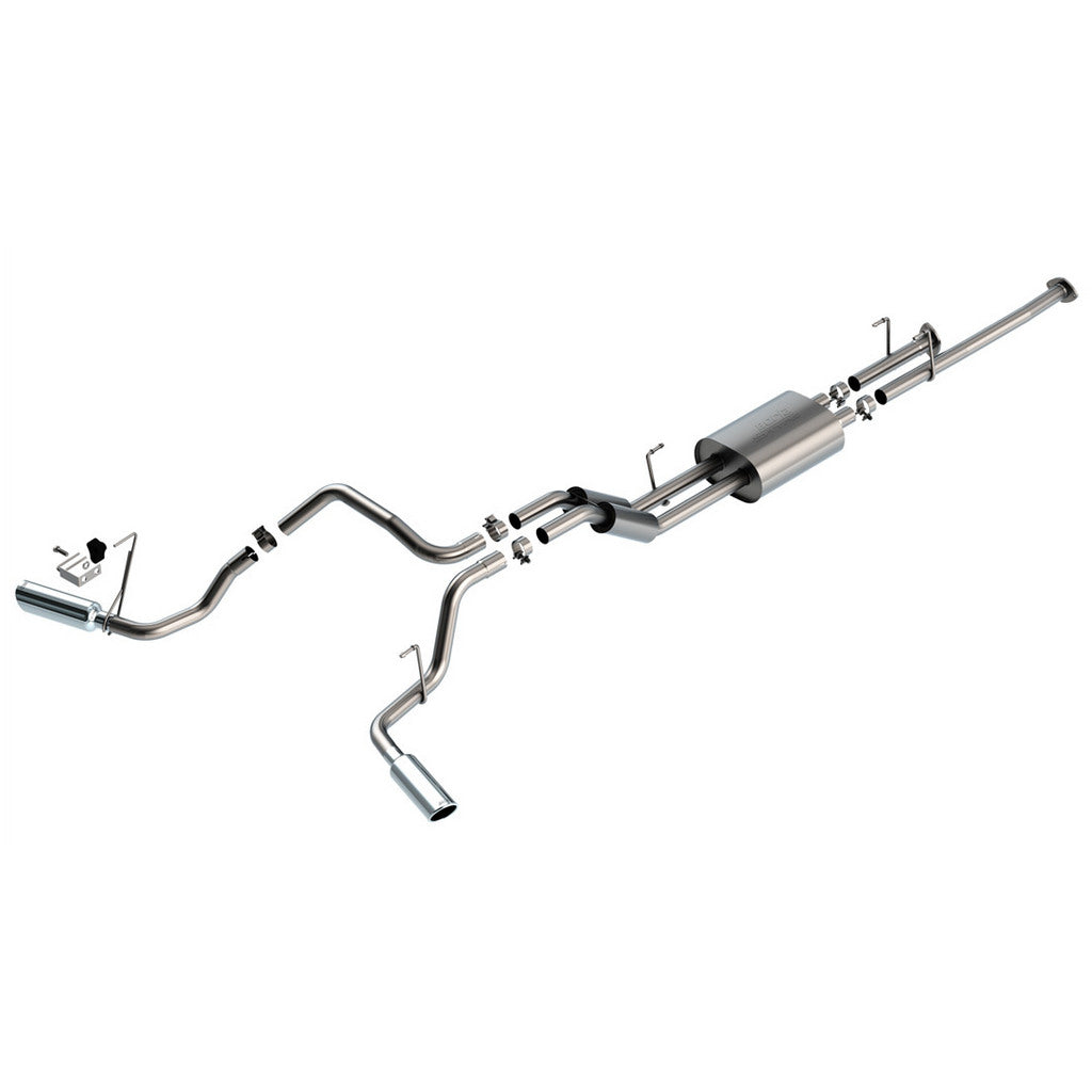 BORLA 141023 Exhaust System Cat-Back 2.25", S-Type (4" Bright Chrome Tips) for TOYOTA Tundra 4.6L / 5.7L V8 2009-2021 Photo-0 