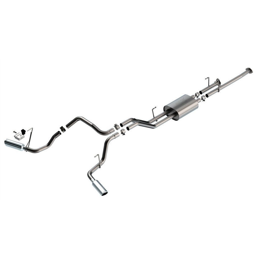 BORLA 141024 Exhaust System Cat-Back 2.25", ATAK (4" Bright Chrome Tips) for TOYOTA Tundra 4.6L / 5.7L V8 2009-2021 Photo-0 
