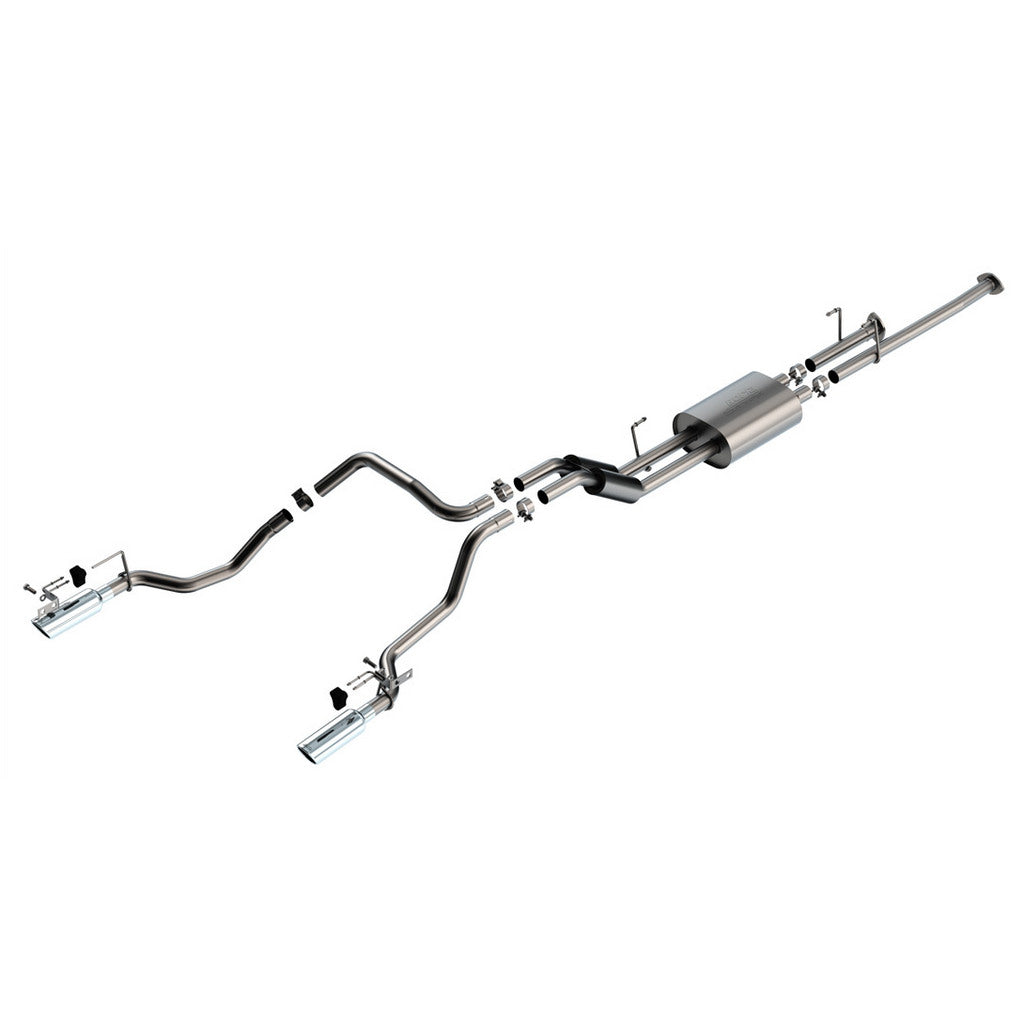 BORLA 141027 Exhaust System Cat-Back 2.25", S-Type (4" Bright Chrome Tips) for TOYOTA Tundra 4.6L / 5.7L V8 2014-2021 Photo-0 