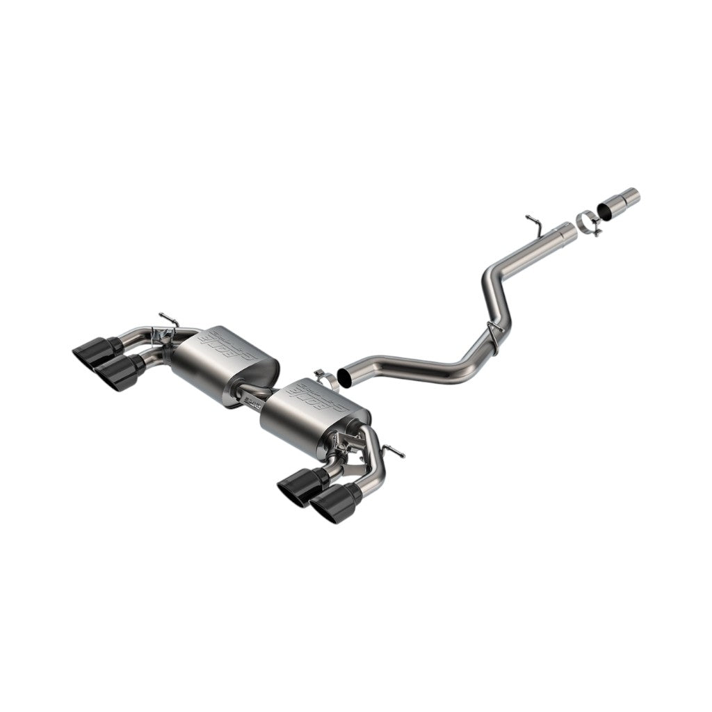 BORLA 141029BC Cat-Back Exhaust 3", 2.50", S-Type (4.5" Black Chrome Tips) for VW Golf R (Mk8) 2022-2025 Photo-0 