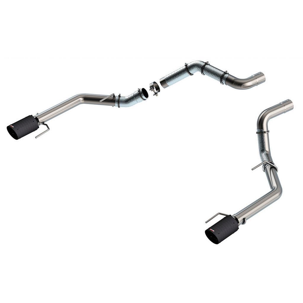 BORLA 60727CFBA Tail Pipe Kit 3\" (4.50\" Carbon Fiber Black Anodized Tips) for FORD F-150 Raptor 2021- / Raptor R 2023- Photo-0 